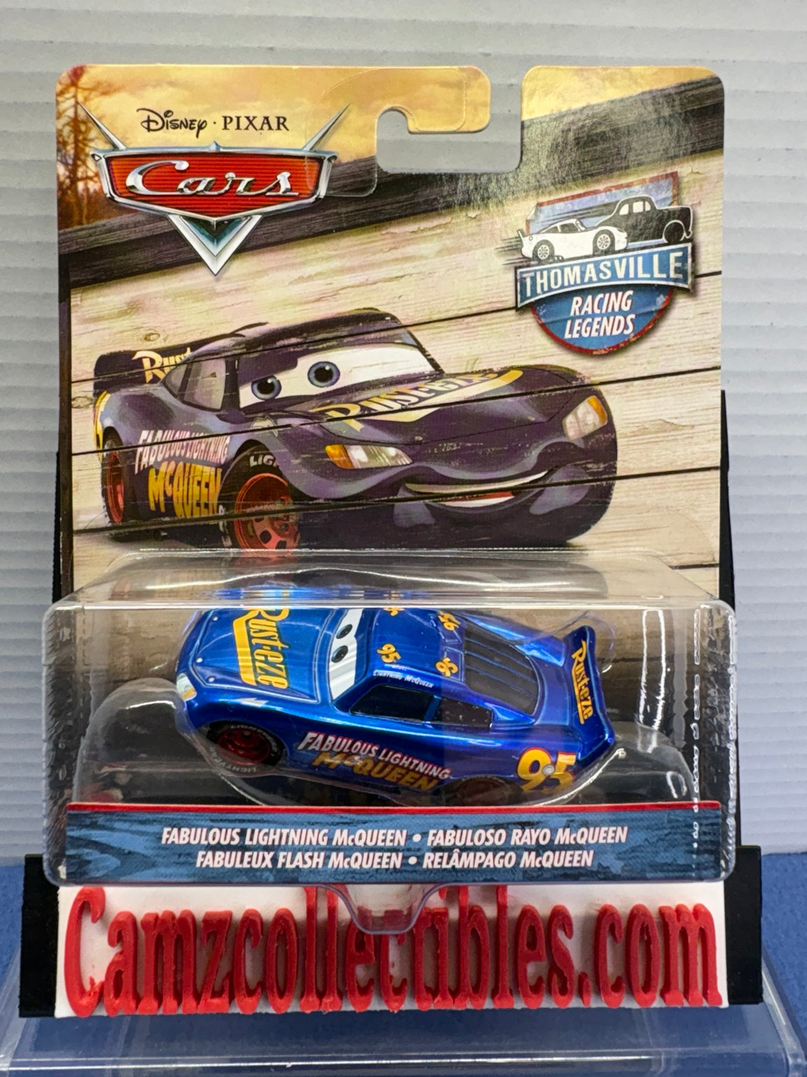 Thomasville Racing Legends Fabulous Lightning McQueen blue diecast front card